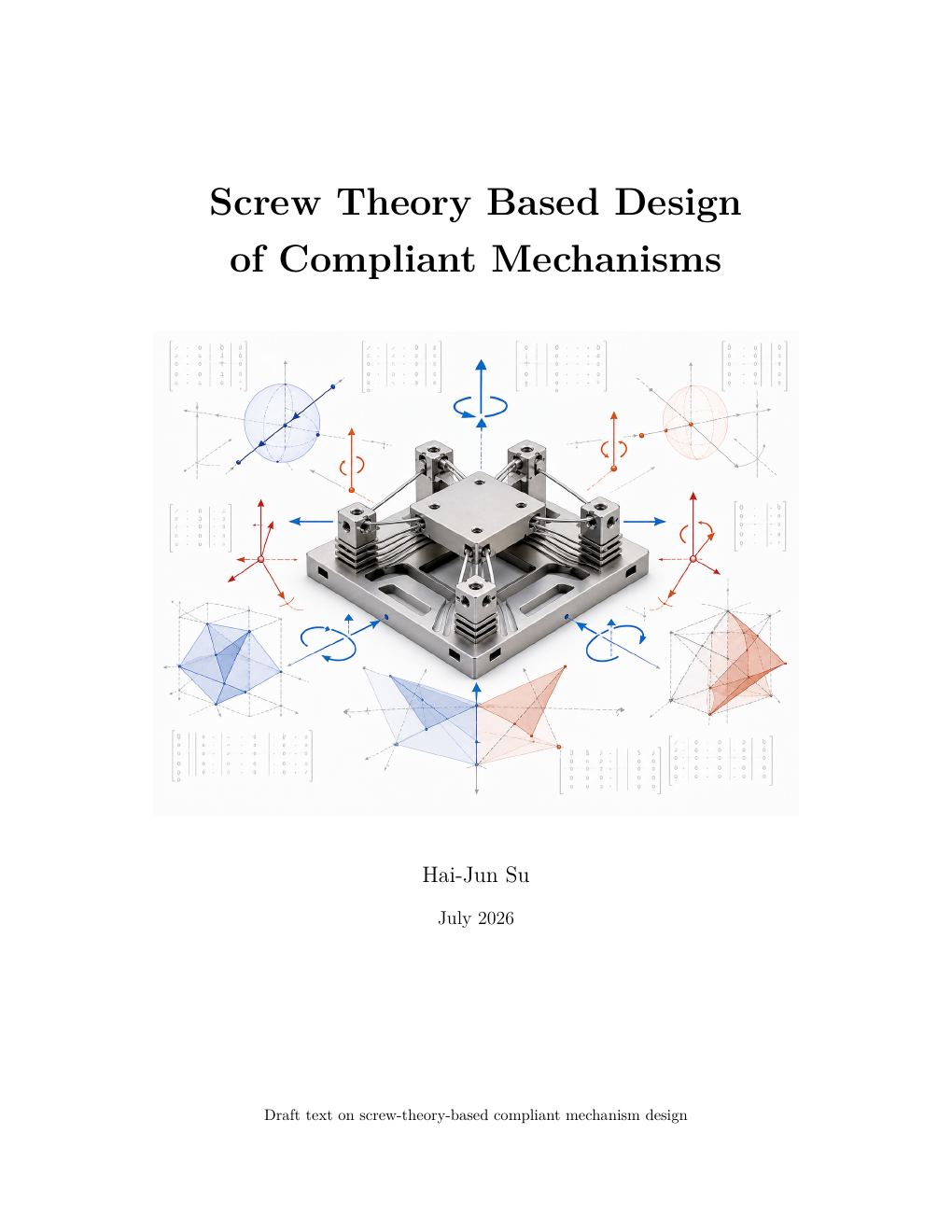 Cover of the electronic book Screw Theory Based Design of Compliant Mechanisms